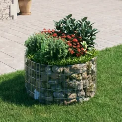 Rund gabionsøjle - Galvaniseret stål til haveprojekter | Ø100x50 cm Krukker & Plantebeholdere