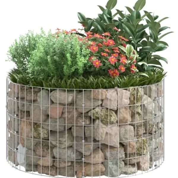 Rund gabionsøjle - Galvaniseret stål til haveprojekter | Ø100x50 cm Krukker & Plantebeholdere