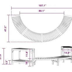 Spa & Udendørsbad^Rund udendørs spabad omkreds i solid akacietræ | Størrelse: 272 x 120 x 55.5 cm | Farve: Brun