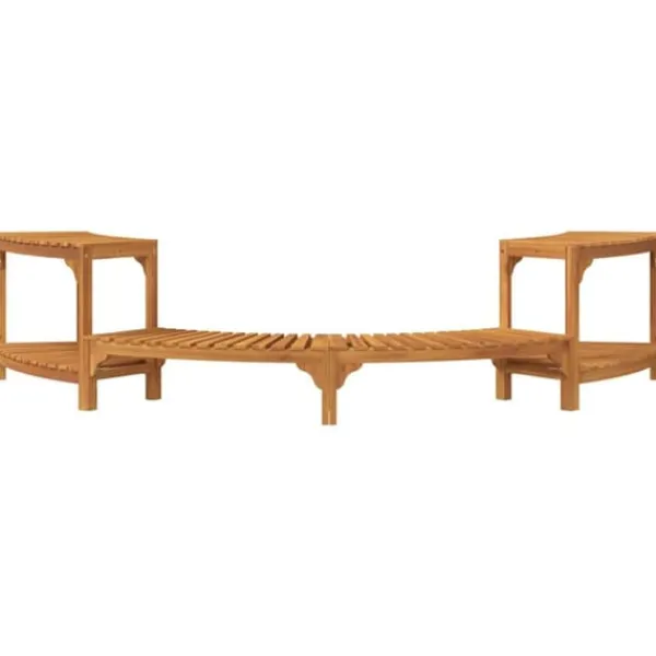 Spa & Udendørsbad^Rund udendørs spabad omkreds i solid akacietræ | Størrelse: 272 x 120 x 55.5 cm | Farve: Brun