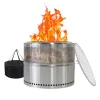 Pejse^Rustfrit stålbålsted, foldbart træfyret BBQ-bålsted, bærbart til udendørs brug