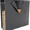 Clearance Ruston Aluminum XXL Firewood Shed with Cover - Anthracite, 185x185x70cm Tilbehør Til Brændeovne & Pejse
