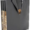 Tilbehør Til Brændeovne & Pejse^Ruston L Metal Firewood Storage Rack with Cover - Anthracite, 185cm Height, 130cm Width, 70cm Depth