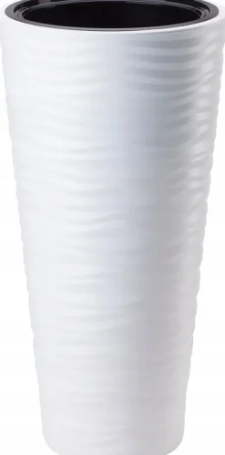 Krukker & Plantebeholdere^Sahara Dunes Slim 30 Rund Blomsterpotte | Hvid