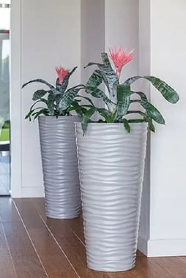 Krukker & Plantebeholdere^Sahara Dunes Slim 30 Rund Blomsterpotte | Hvid