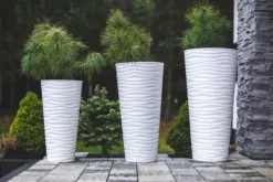 Krukker & Plantebeholdere^Sahara Dunes Slim 30 Rund Blomsterpotte | Hvid