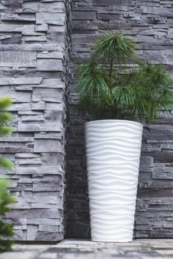 Krukker & Plantebeholdere^Sahara Dunes Slim 30 Rund Blomsterpotte | Hvid