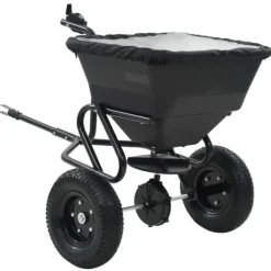 Haveværktøj^Saltspreder/strøtrækvogn 45 L - Robust PVC og stål | Størrelse: 125x74x79 cm