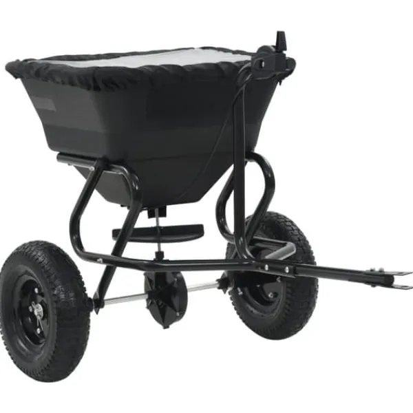Haveværktøj^Saltspreder/strøtrækvogn 45 L - Robust PVC og stål | Størrelse: 125x74x79 cm