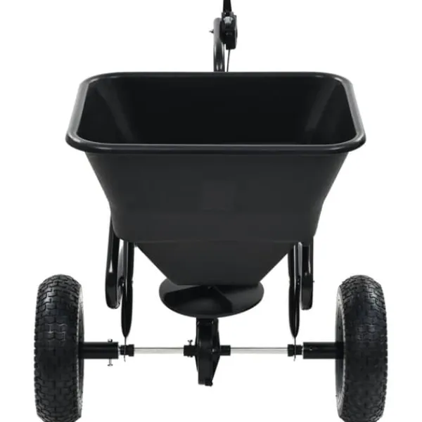 Haveværktøj^Saltspreder/strøtrækvogn 45 L - Robust PVC og stål | Størrelse: 125x74x79 cm