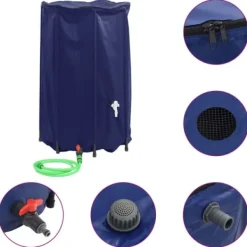 Best Sammenfoldelig vandtank med hane - Regnvandsbeholder 500 L | Materiale: PVC Regntønder