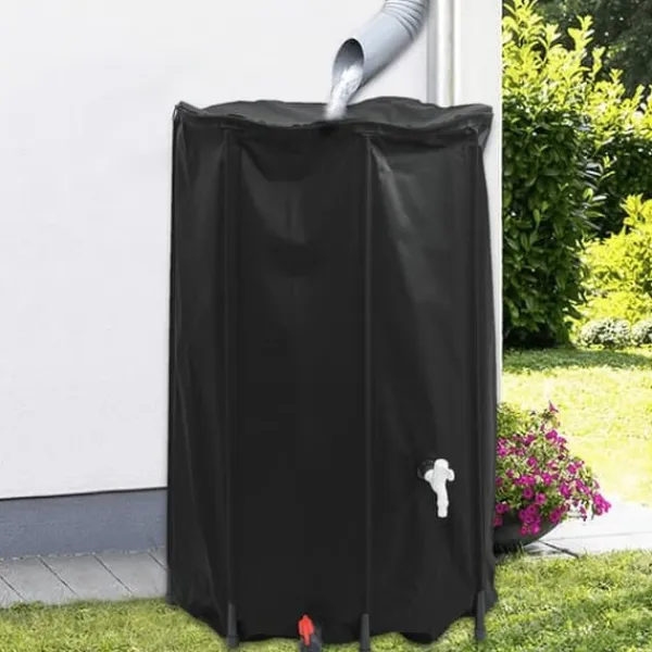 Regntønder^Sammenfoldelig vandtank med hane 500L - PVC | Farve: Grøn | Størrelse: 500L