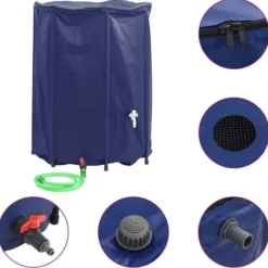 Best Sammenfoldelig vandtank med hane - PVC-beholder til regnvand | Størrelse: 1350 l Regntønder