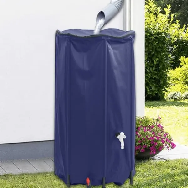Regntønder^Sammenfoldelig vandtank med hane - 380 l PVC | Farve: Grøn