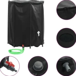Regntønder^Sammenfoldelig vandtank med hane - PVC | 1250 l