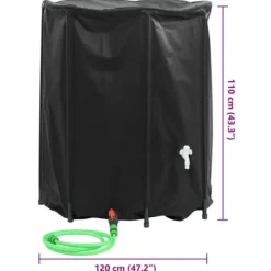 Regntønder^Sammenfoldelig vandtank med hane - PVC | 1250 l