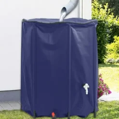 Regntønder^Sammenfoldelig vandtank med hane - PVC 1250 l | Farve: Grøn | Størrelse: 1250 l