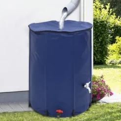 Regntønder^Sammenfoldelig vandtank med hane 750L - Robuste PVC | Farve: Grøn | Størrelse: 750 L