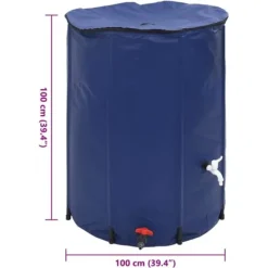 Regntønder^Sammenfoldelig vandtank med hane 750L - Robuste PVC | Farve: Grøn | Størrelse: 750 L