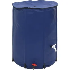 Regntønder^Sammenfoldelig vandtank med hane 750L - Robuste PVC | Farve: Grøn | Størrelse: 750 L