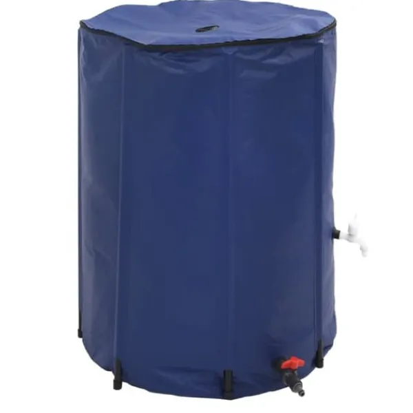 Regntønder^Sammenfoldelig vandtank med hane 750L - Robuste PVC | Farve: Grøn | Størrelse: 750 L