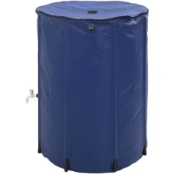 Regntønder^Sammenfoldelig vandtank med hane 750L - Robuste PVC | Farve: Grøn | Størrelse: 750 L