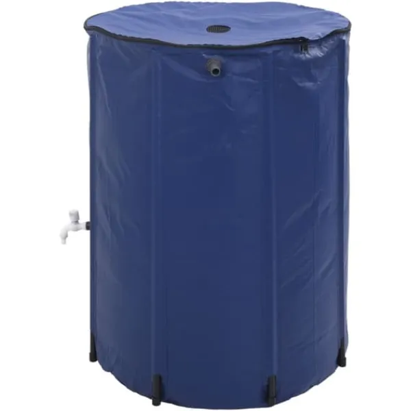 Regntønder^Sammenfoldelig vandtank med hane 750L - Robuste PVC | Farve: Grøn | Størrelse: 750 L