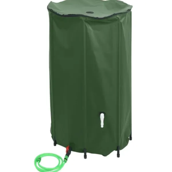 New Sammenfoldelig vandtank med hane - Regnvandsbeholder 100 L | Materiale: PVC Regntønder