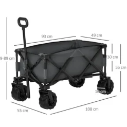 Sammenklappelig håndvogn 360° med teleskophåndtag, op til 20 kg, til udflugter & have Haveværktøj