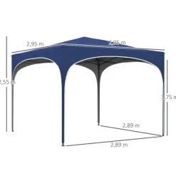Telte & Lysthuse^Sammenklappelig pavillon, 295x295x255 cm, blå