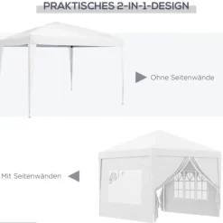 Best Sammenklappelig pavillon, 295x295x258 cm, hvid Telte & Lysthuse