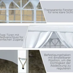 Best Sammenklappelig pavillon, 295x295x258 cm, hvid Telte & Lysthuse
