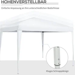 Best Sammenklappelig pavillon, 295x295x258 cm, hvid Telte & Lysthuse