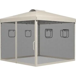 Outlet Sammenklappelig Pavillon, 297x297x287 cm, Beige Telte & Lysthuse