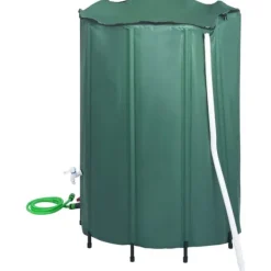 New Sammenklappelig regnvandsbeholder med hane - 1350 l | Farve: PVC | Størrelse: Foldsammen Regntønder