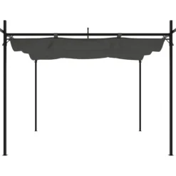 Buer, Spalier, Lysthuse Uden Tag^Sammenrullelig pergola med UV-beskyttelse | Størrelse: 295x292x230 cm | Farve: Antracitgrå