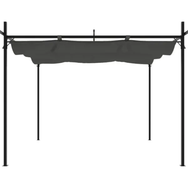 Buer, Spalier, Lysthuse Uden Tag^Sammenrullelig pergola med UV-beskyttelse | Størrelse: 295x292x230 cm | Farve: Antracitgrå