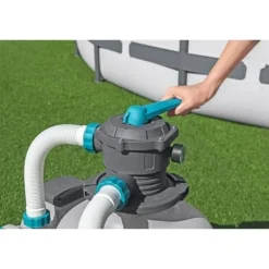 Discount Sandfilter / filtreringspump för simbassänger upp till 66 m3 - - 11 355 L/h - Med förfilter Pool- & Spatilbehør