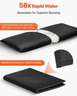 Discount Sandløse sandsække - Oversvømmelsesbarriere 10-pak poser 43 x 83 cm med spand - Vandaktiveret - Vandabsorberende - Genanvendelig Beredskabsplaner