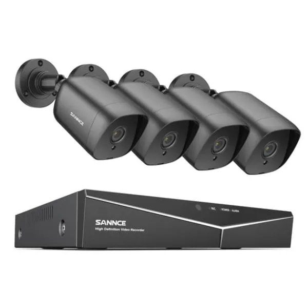 Sikkerhedsmonitorer & Videokameraer^SANNCE 8CH DVR Kit, 1080P Høj Opløsning, Nattesyn Op til 30m,Ingen, 8CH 4PCS DVR Sæt