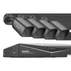 Sikkerhedsmonitorer & Videokameraer^SANNCE 8CH DVR Kit, 1080P Høj Opløsning, Nattesyn Op til 30m,1T, 8CH 4PCS DVR Sæt