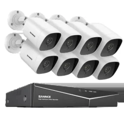 Sikkerhedsmonitorer & Videokameraer^SANNCE 8CH DVR Kit, 1080P Høj Opløsning, Nattesyn Op til 30m,8CH 8PCS DVR Kit-a, 2T