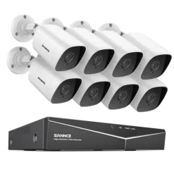 Sikkerhedsmonitorer & Videokameraer^SANNCE 8CH DVR Kit, 1080P Høj Opløsning, Nattesyn Op til 30m,8CH 8PCS DVR Kit-a, 2T