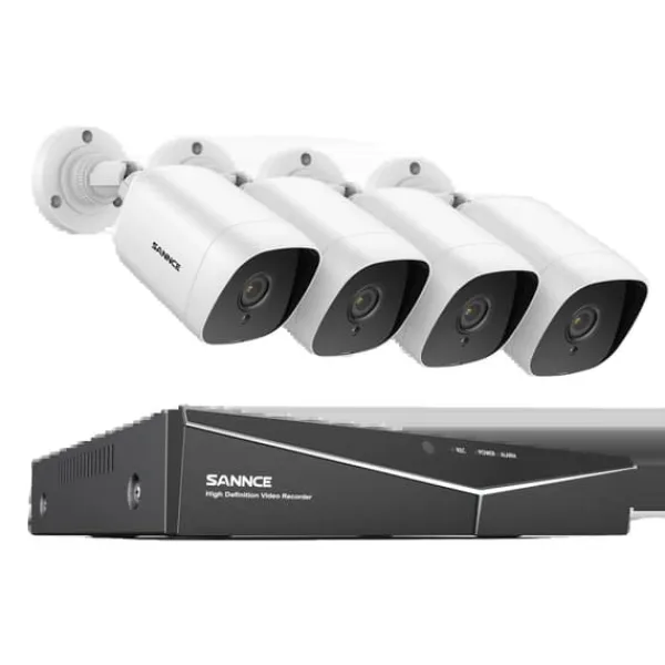 Sikkerhedsmonitorer & Videokameraer^SANNCE 8CH DVR Kit, 1080P Høj Opløsning, Nattesyn Op til 30m,2T, 8CH 4PCS DVR Kit-a