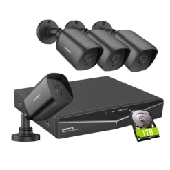 Sikkerhedsmonitorer & Videokameraer^Sannce Security Camera System, 5MP Opløsning, 4TB Storage,4PCS 1TB