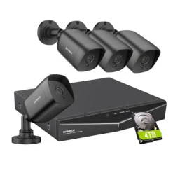 Sikkerhedsmonitorer & Videokameraer^Sannce Security Camera System, 5MP Opløsning, 4TB Storage,4STK 4TB