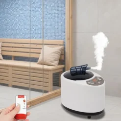 Sale Sauna Dampgenerator - Mini - 3 L Kapacitet - 1000 W - 220 V 50 Hz - EU-stik - Fjernbetjening & Touch - 304 Rustfrit Stål Sauna
