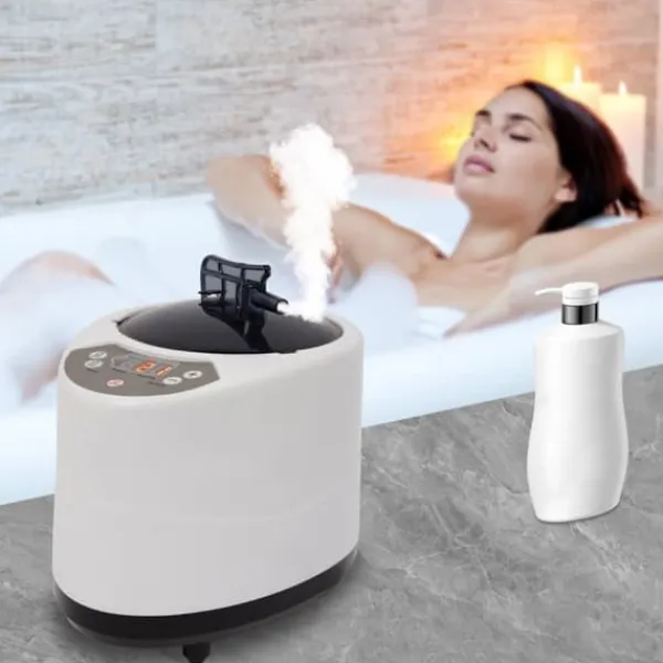 Sauna^Sauna Dampgenerator, 1000W Effekt, 0,66 Gal Kapacitet, 220V Spænding, 5-95 mins Timer, Anti-elektrisk Stød Sikkerhed