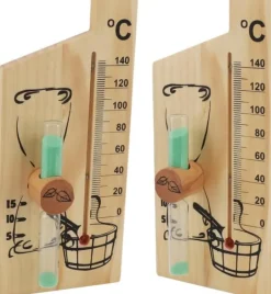 Sauna^Sauna Termometer Timeglas, Guld Elegant Design Sauna Termometer Timeglas 0-140 Grader Celsius Træ Velegnet til Hoteller
