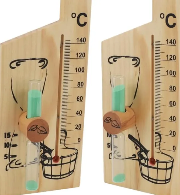 Sauna^Sauna Termometer Timeglas, Guld Elegant Design Sauna Termometer Timeglas 0-140 Grader Celsius Træ Velegnet til Hoteller